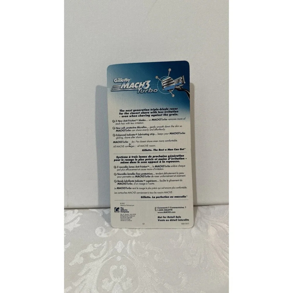 Gillette‎ Mach 3 Turbo Razor & Cartridge Vintage 2001 New Sealed